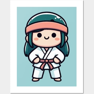 Karate mom in Japanese Style design Posters and Art